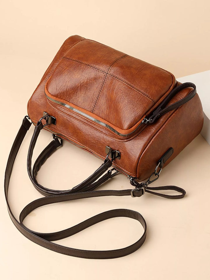 Vintage Style Leather Crossbody Bag