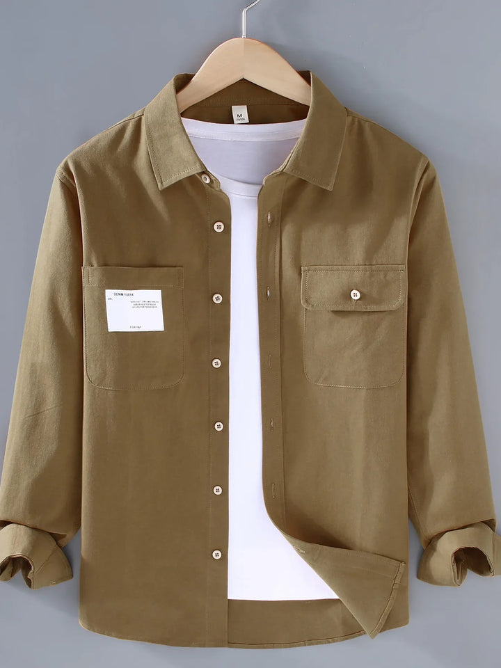 Men's Plus Size Button Up Long Sleeve Shirt
