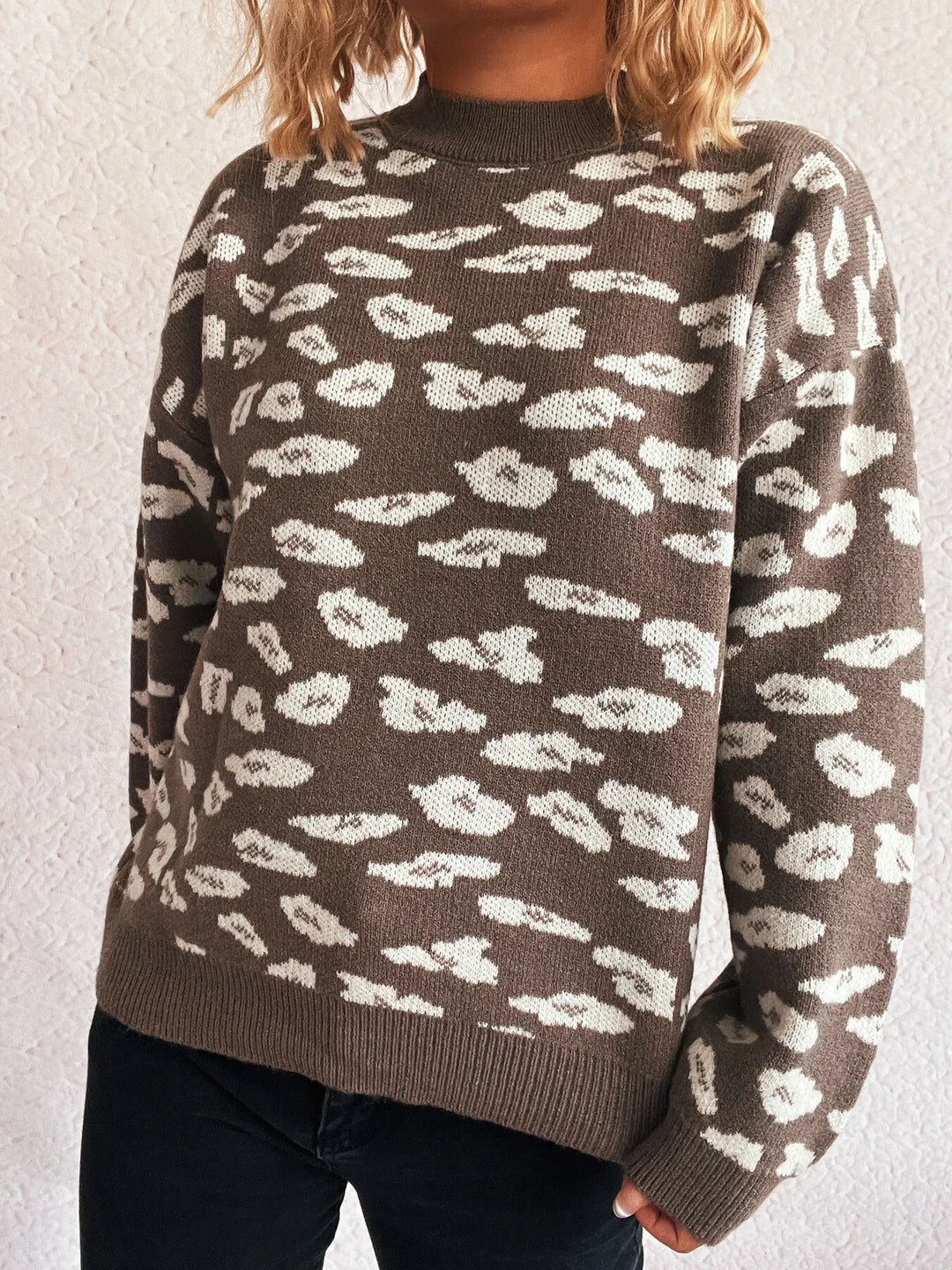 Mock Neck Long Sleeve Sweater