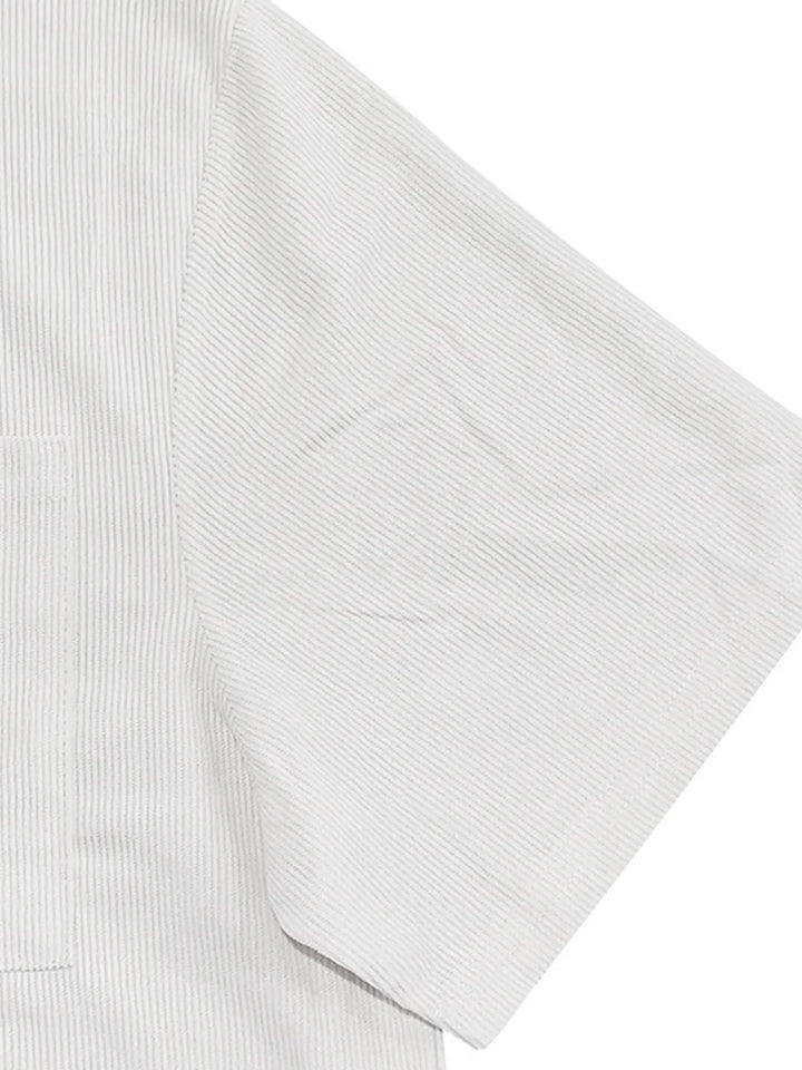 Men's Full Size Button Up Top and Shorts Set Plus Size