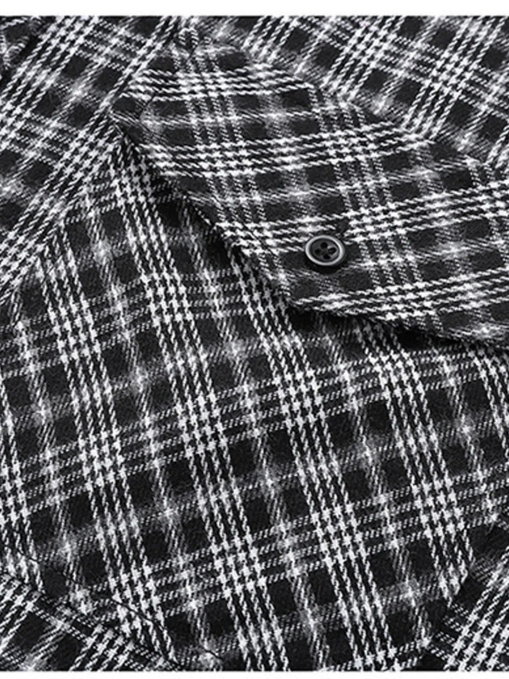 Men's Casual Plaid Long Sleeve Shirt