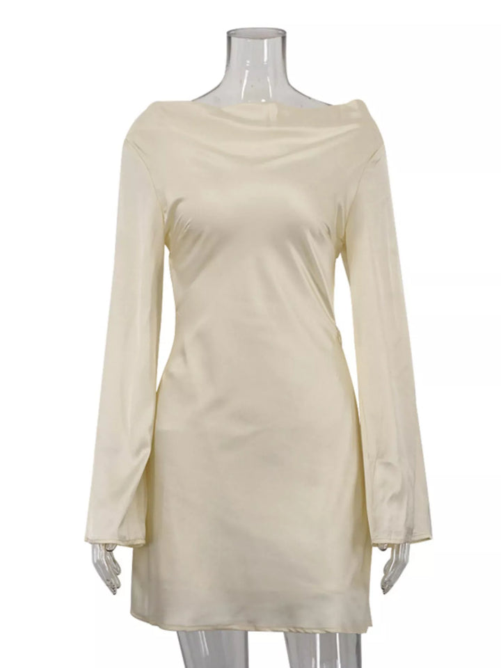 Backless Long Sleeve Mini Dress