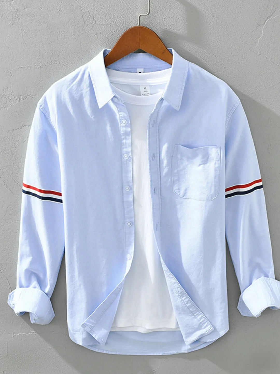 Men's Plus Size Long Sleeve Button-Up Shirt