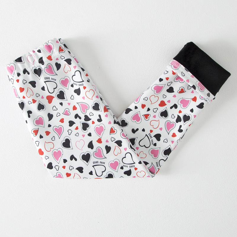 Basic Fleece-lined Extra-thick Childrens Leggings