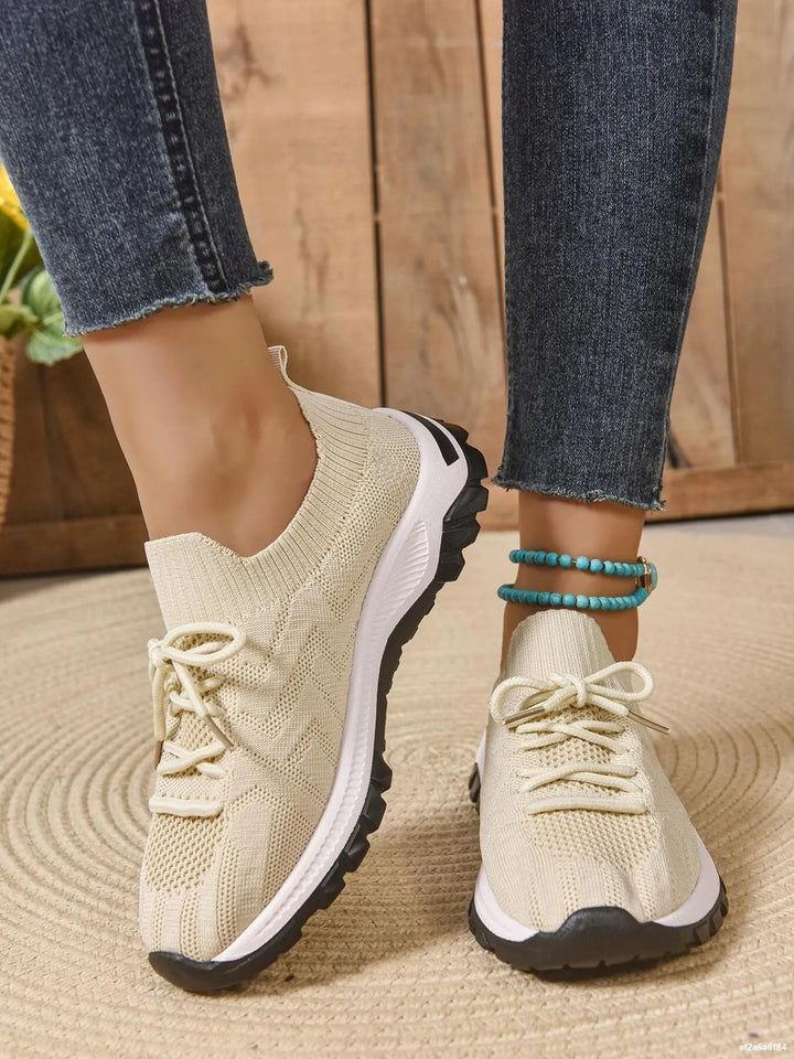 Mesh Knit Lace Up Athletic