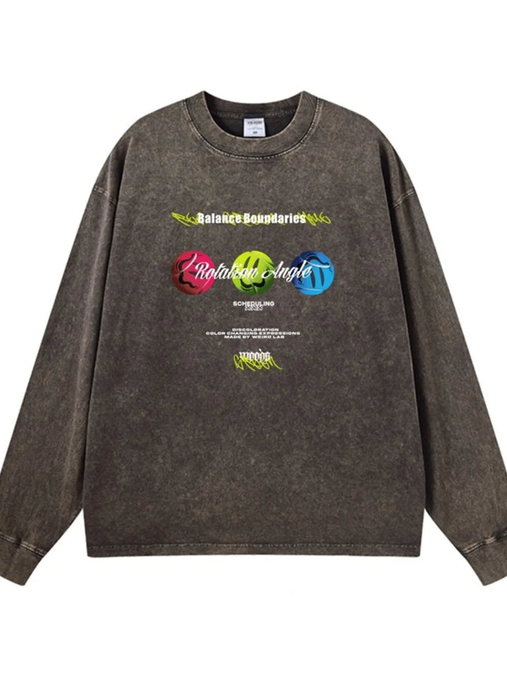 Men's Graphic Round Neck Long Sleeve T-Shirt