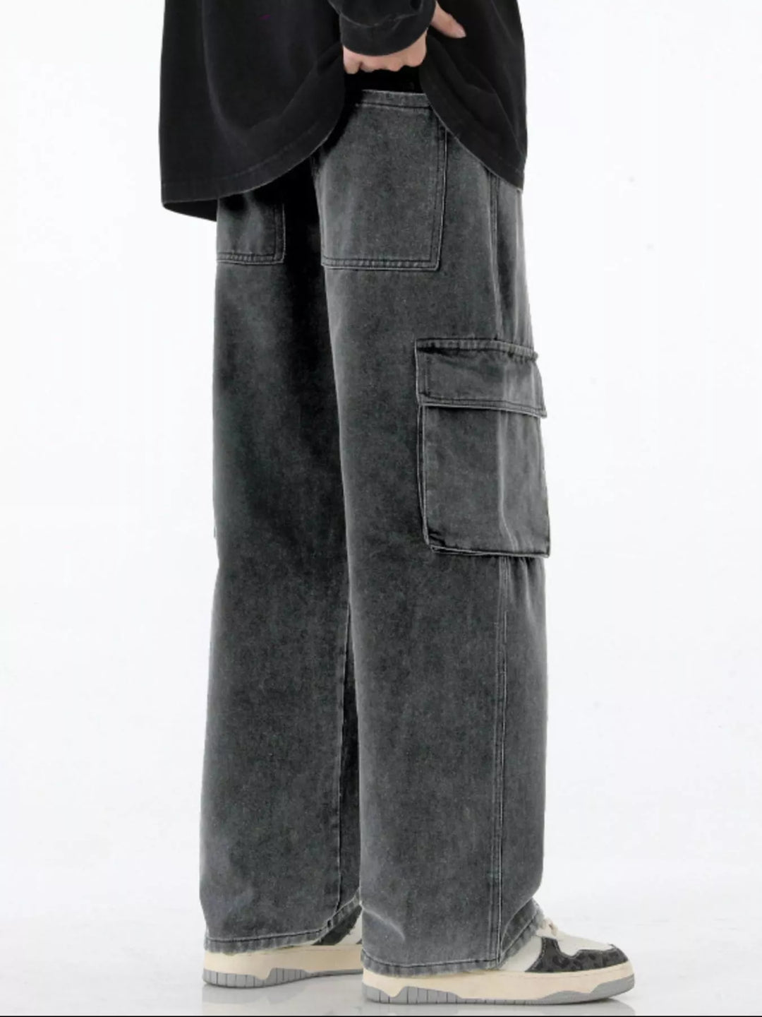 Men's Full Size Wide Leg Cargo Jeans Plus Size