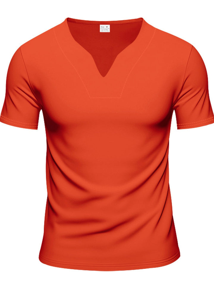 Men's Full Size V-Neck Short Sleeve T-Shirt and Shorts Set Plus Size