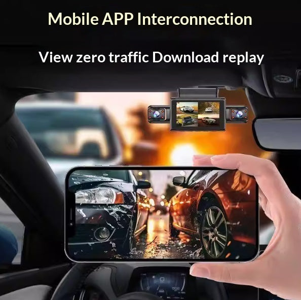 Panoramic Dash Cam Plug-and-Play Night Vision 4-Camera Reversing View