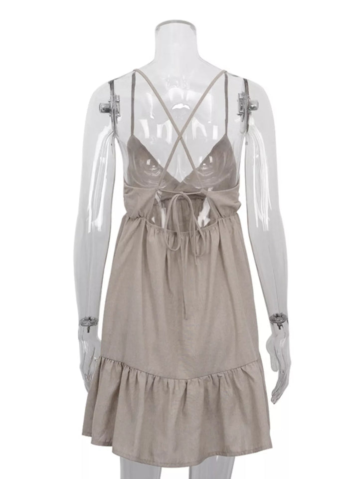 Backless Spaghetti Strap Mini Dress
