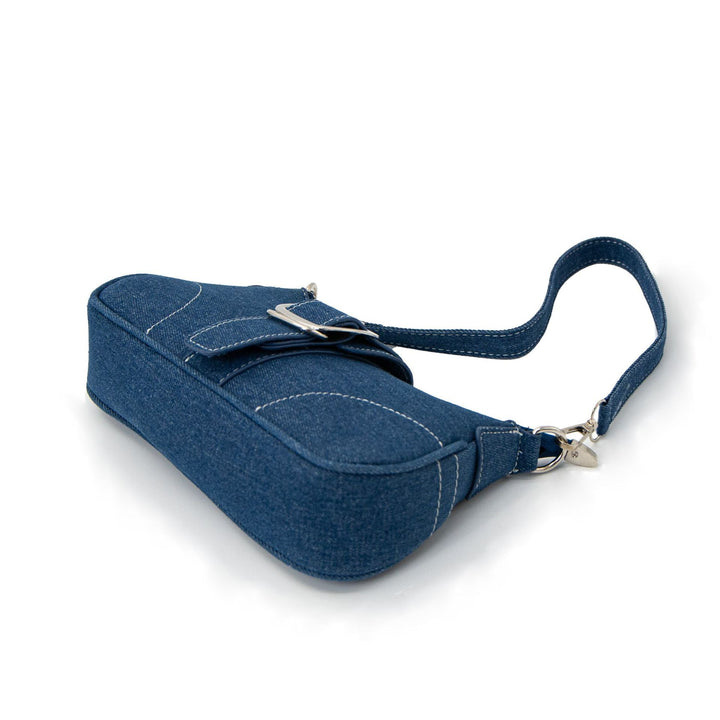 Solid-color Denim Single-shoulder Underarm Bag For Women