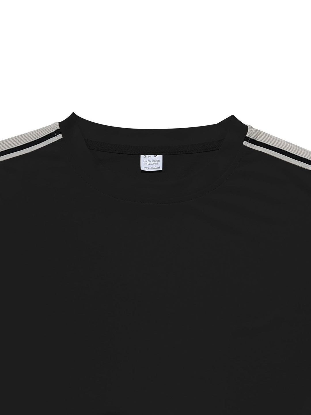 Men's Full Size Striped Shoulder Casual T-Shirt Plus Size