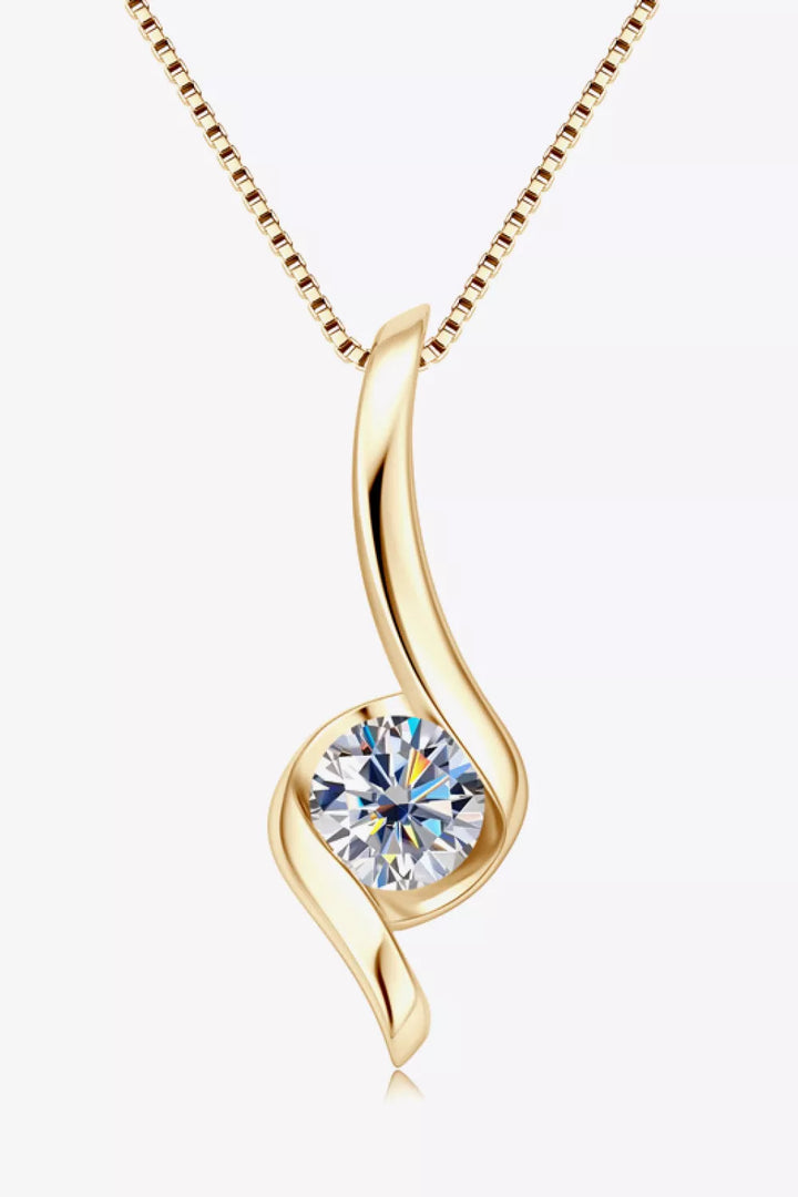 1 Carat Moissanite 925 Sterling Silver Necklace