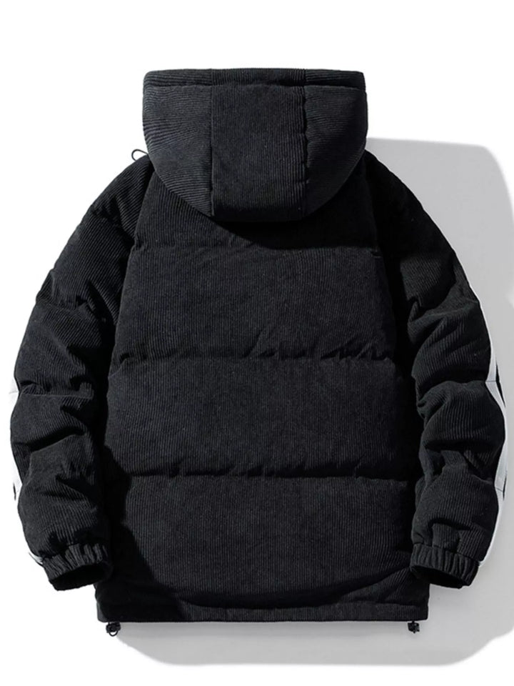 Men's Plus Size Hooded Zip Up Padded Jacket