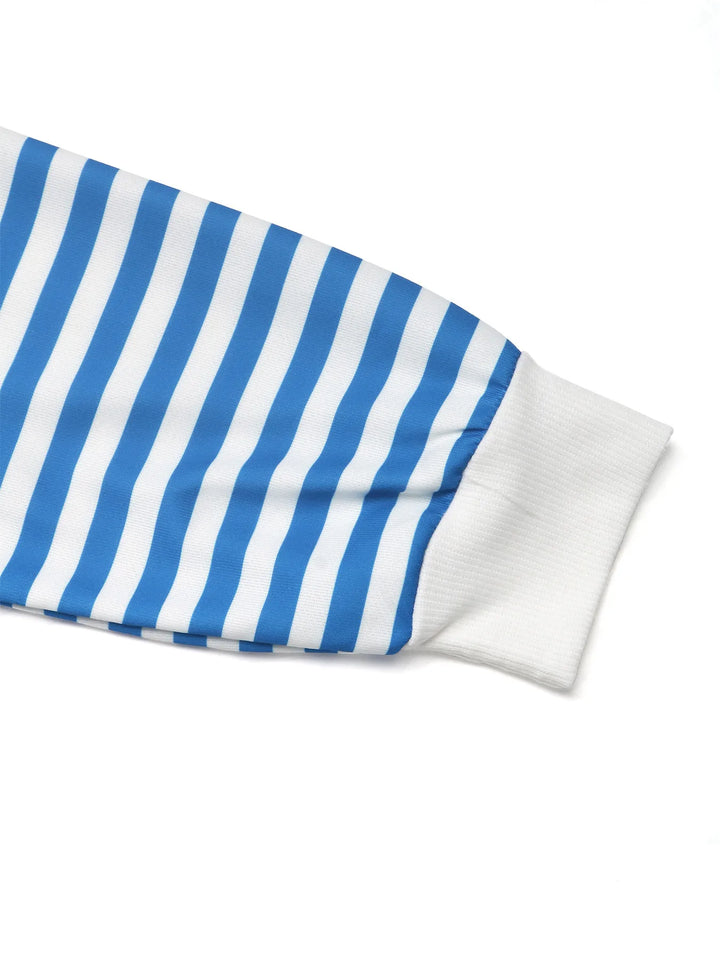 Striped Quarter Zip Long Sleeve Hoodie