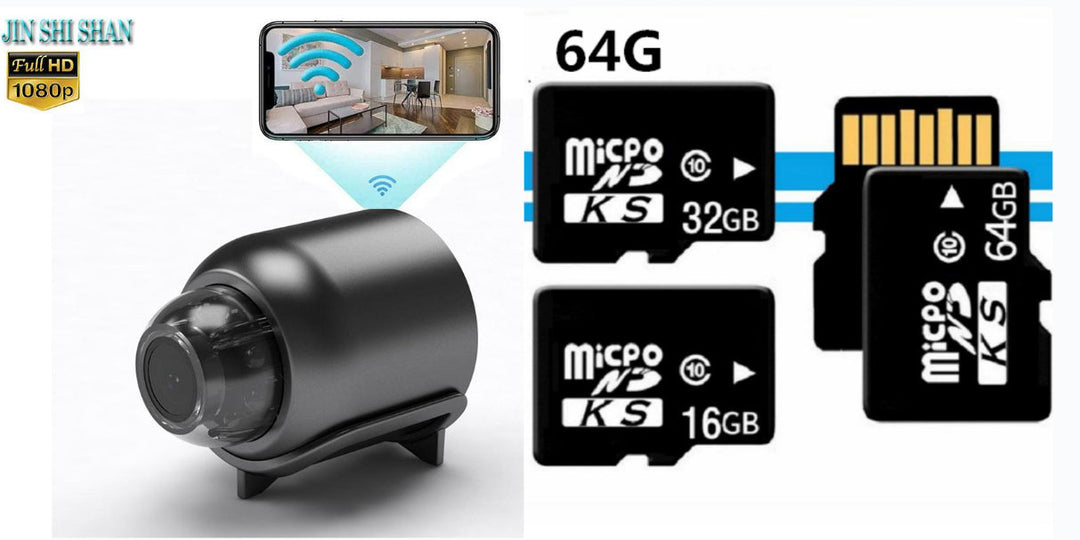 1080P Hd Night Vision Small Monitor Wireless Wifi Remote Surveillance Camera Home Network Camera
