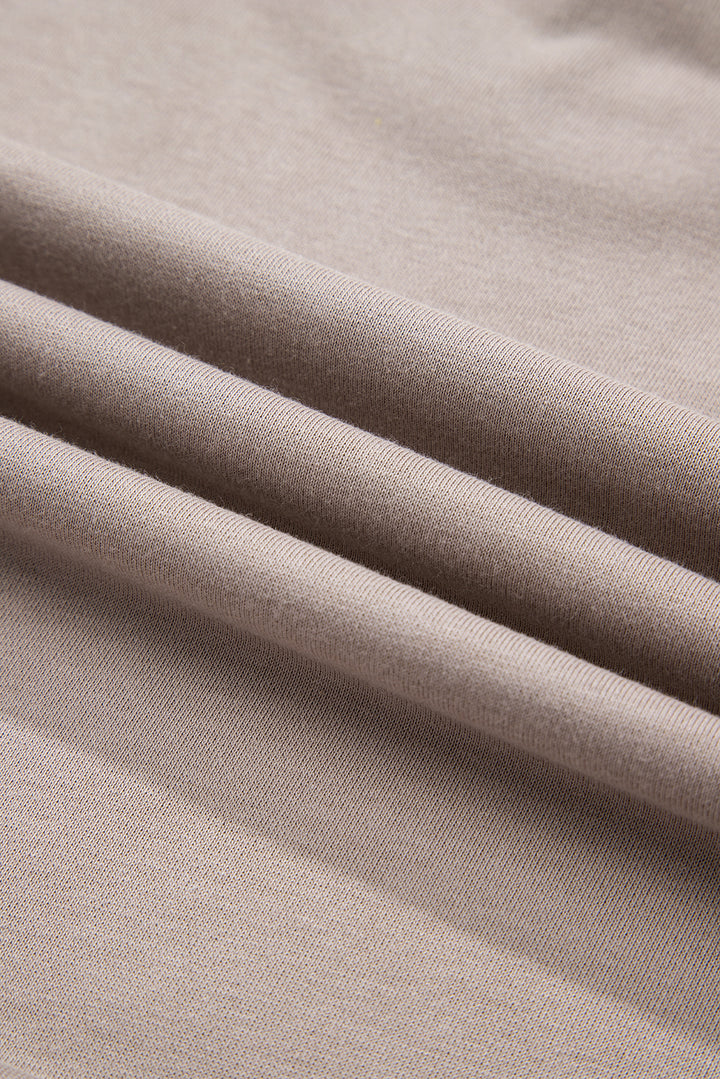 Gray Morn Varsity Striped Detail Crewneck Pullover Elastic Sweatpants 2pcs Outfit