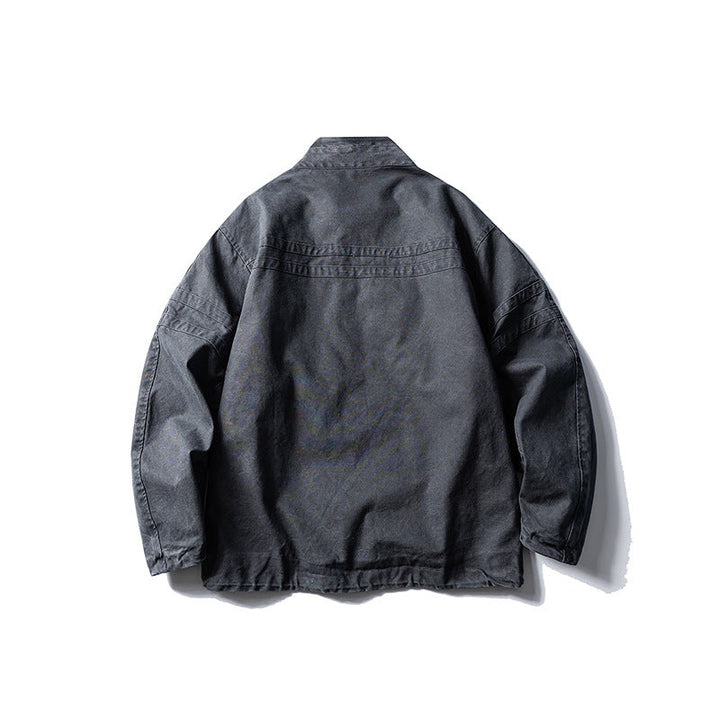 Personality Worn Looking Washed-out High Street Turn-down Collar Coat