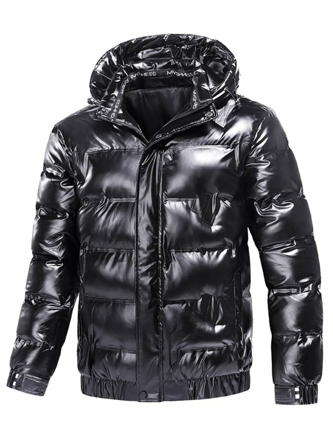 Men's Plus Size Zip Up Hooded Puffer Jacket