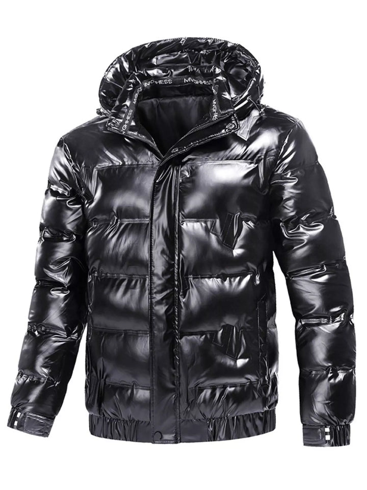 Men's Plus Size Zip Up Hooded Puffer Jacket