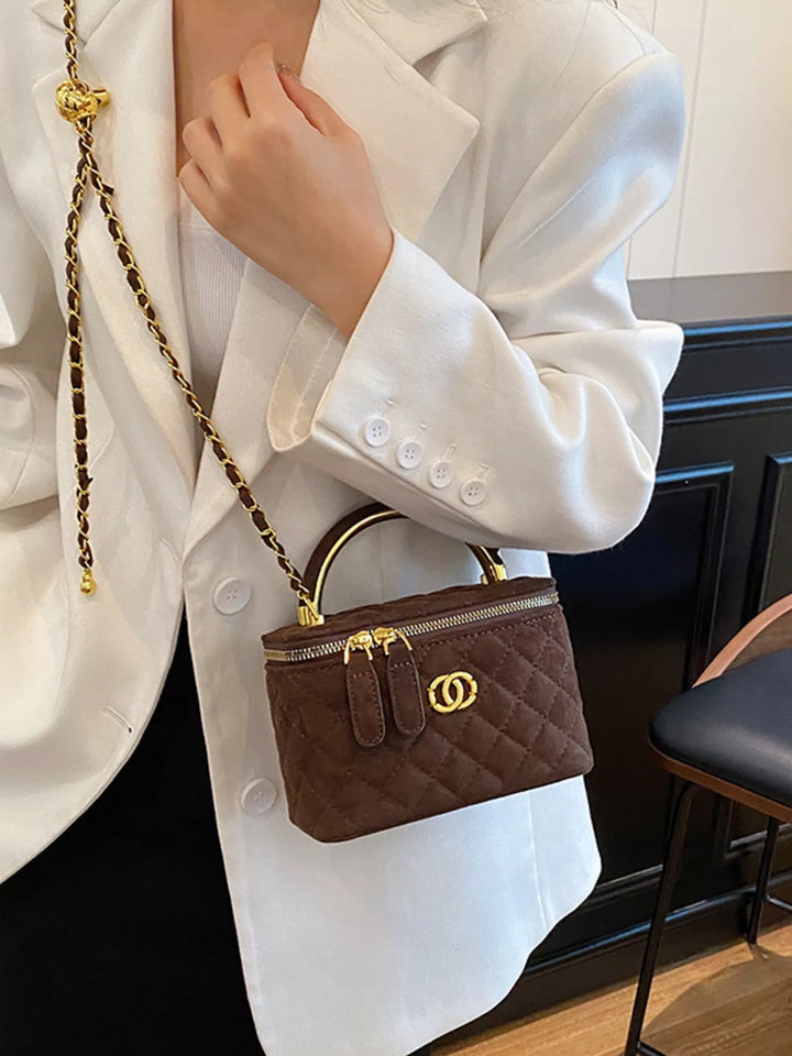 Quilted Top Handle Crossbody Bag