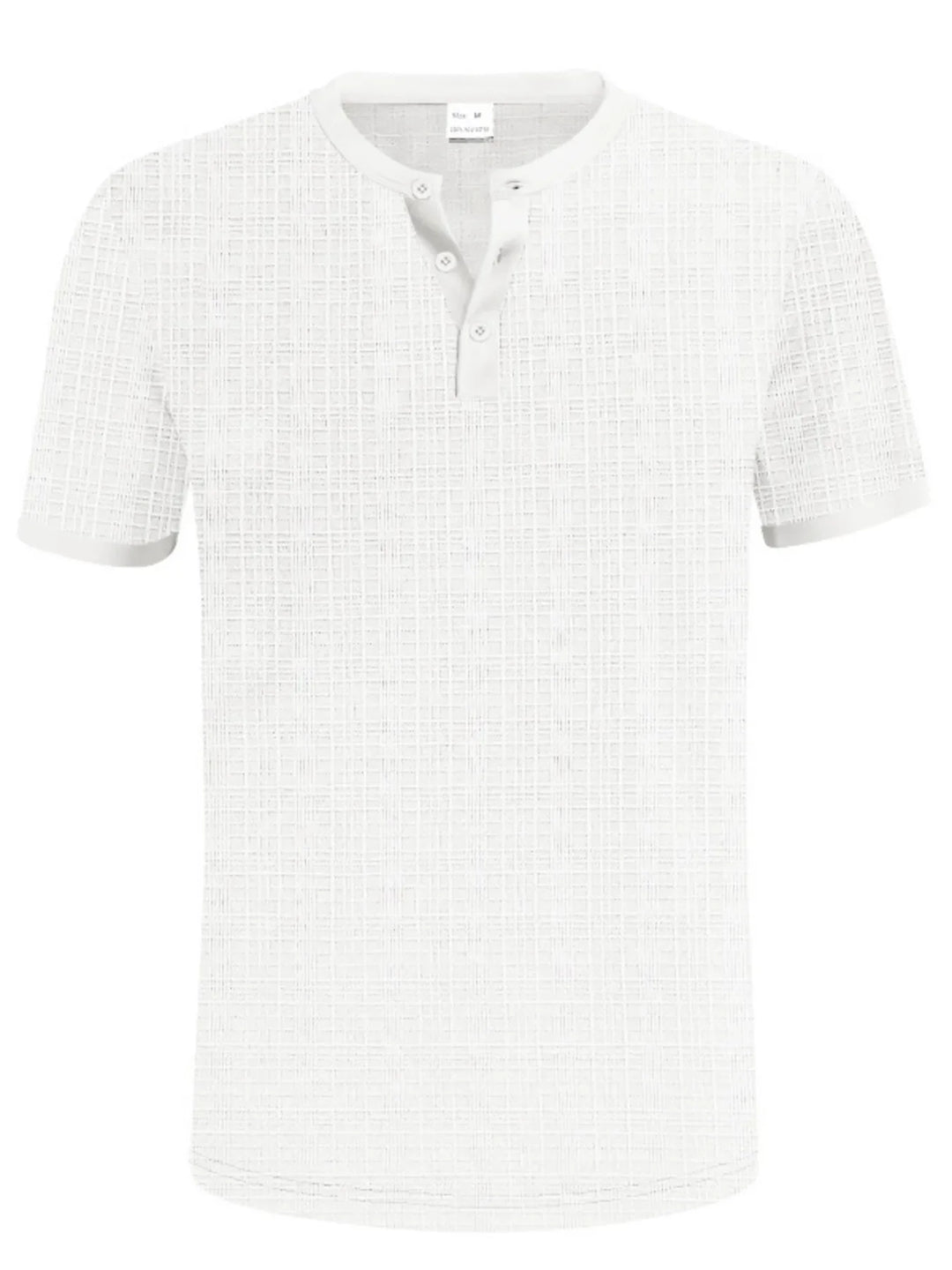 Men's Full Size Button Detail Short Sleeve Top Plus Size