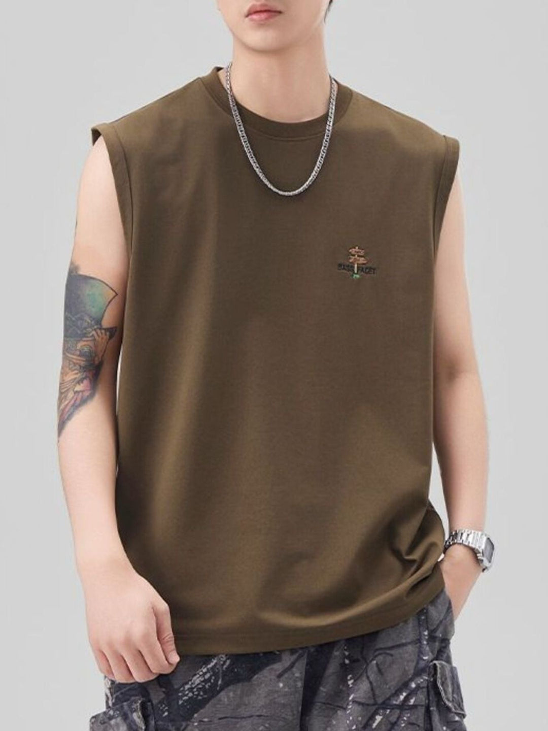 Men's Plus Size Round Neck Tank