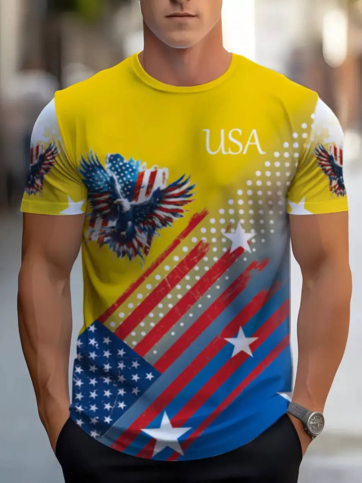 Men's Full Size Patriotic Eagle USA Graphic T-Shirt Plus Size