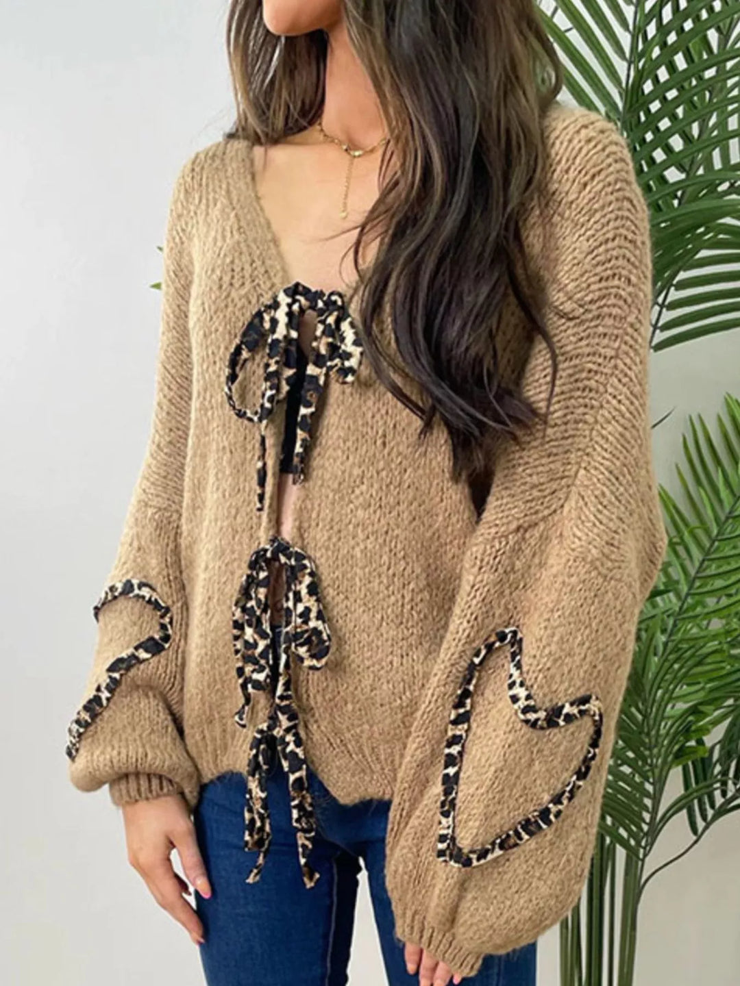 Tie Front Long Sleeve Sweater