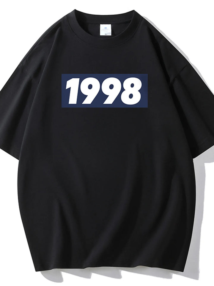 Men's Full Size 1998 Graphic Round Neck T-Shirt Plus Size