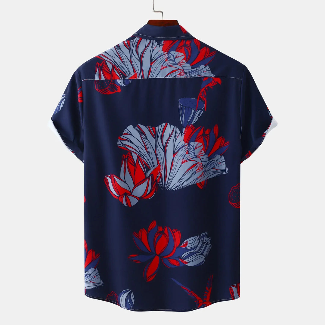 Men's Plus Size Button-Down Short Sleeve Shirt