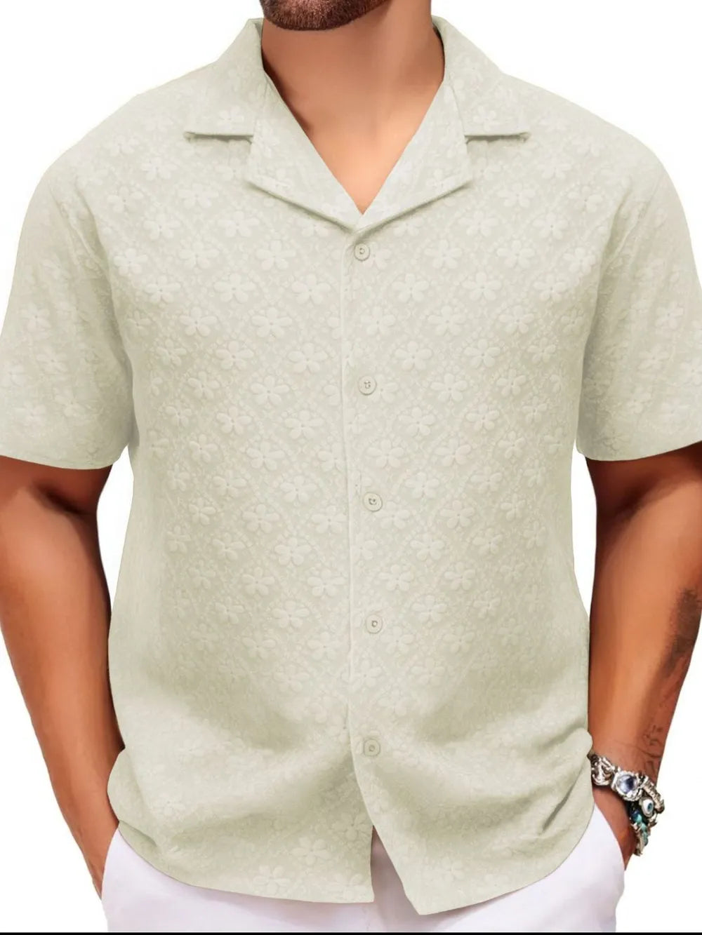 Men's Plus Size Button Down Short Sleeve Shirt