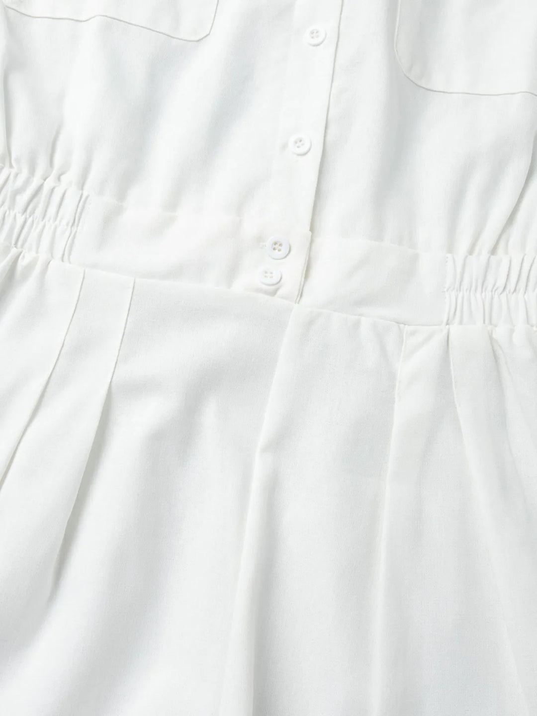 Casual Button Front Long Sleeve Romper