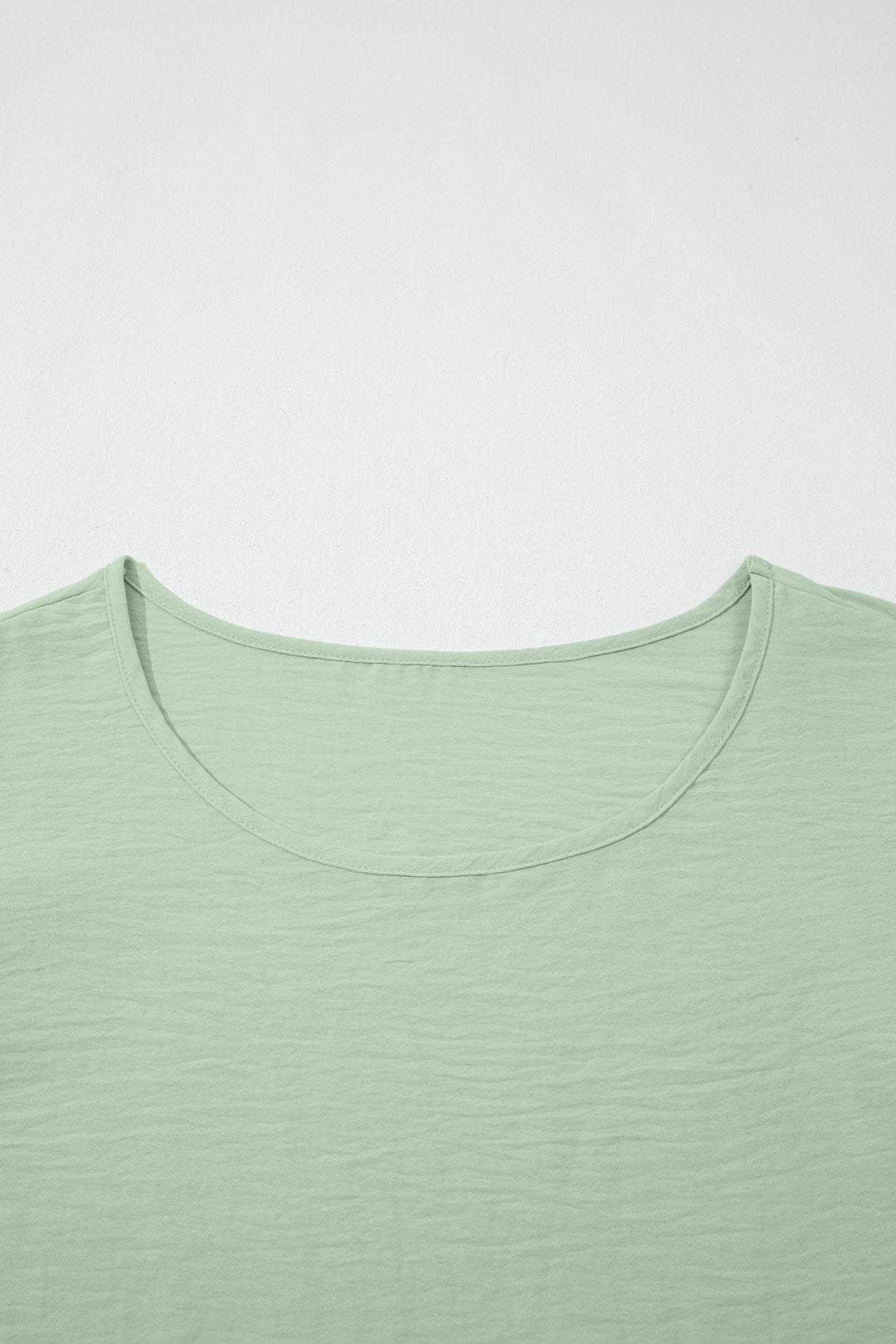 Clearly Aqua Plus Size Crew Neck Ruffle Sleeve Top