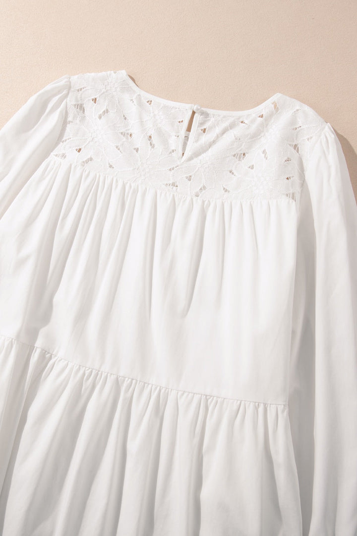 3/4 Sleeve Tiered Mini Dress