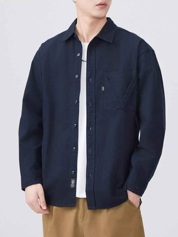 Men's Plus Size Button Up Long Sleeve Shirt