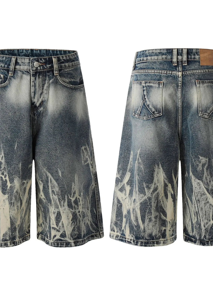 Men's Acid Wash Denim Shorts