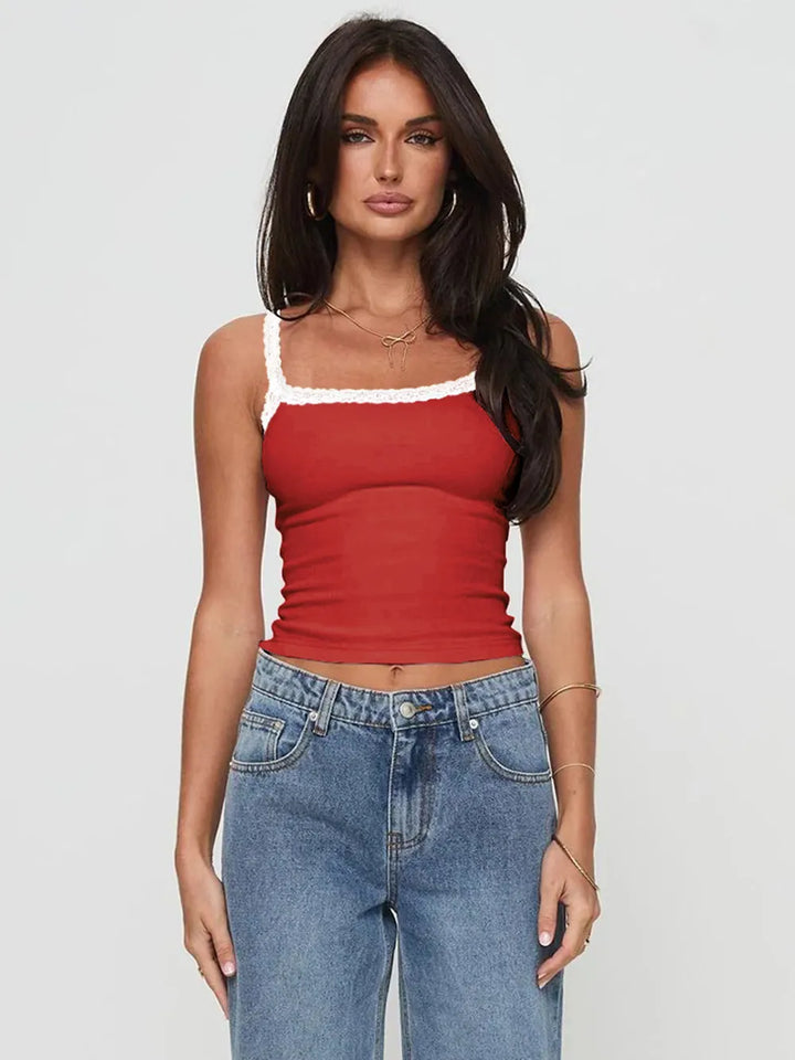 Lace Detail Cropped Cami