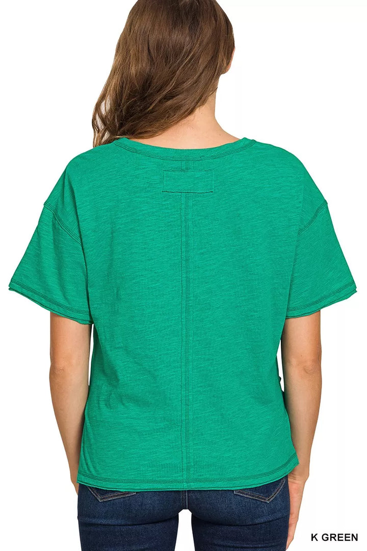 Zenana Cotton Slub Short Sleeve Tee