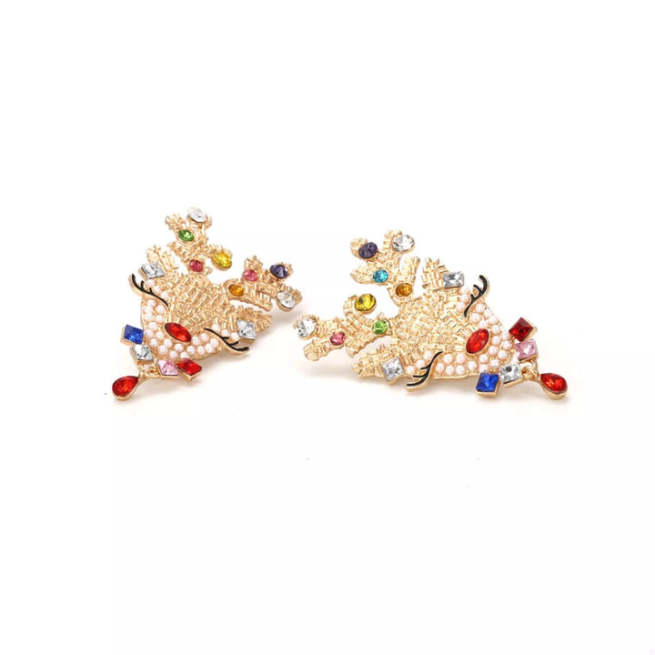 Christmas Reindeer Rhinestone Earrings