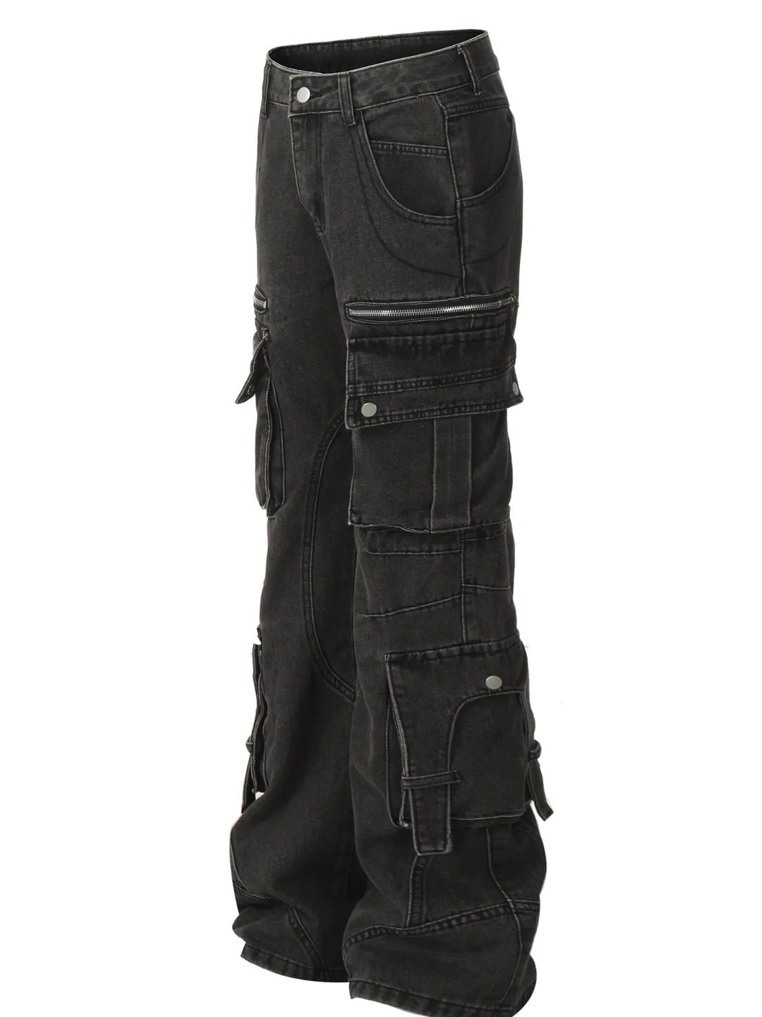 Men's Multi-Pocket Cargo Wide Leg Jeans