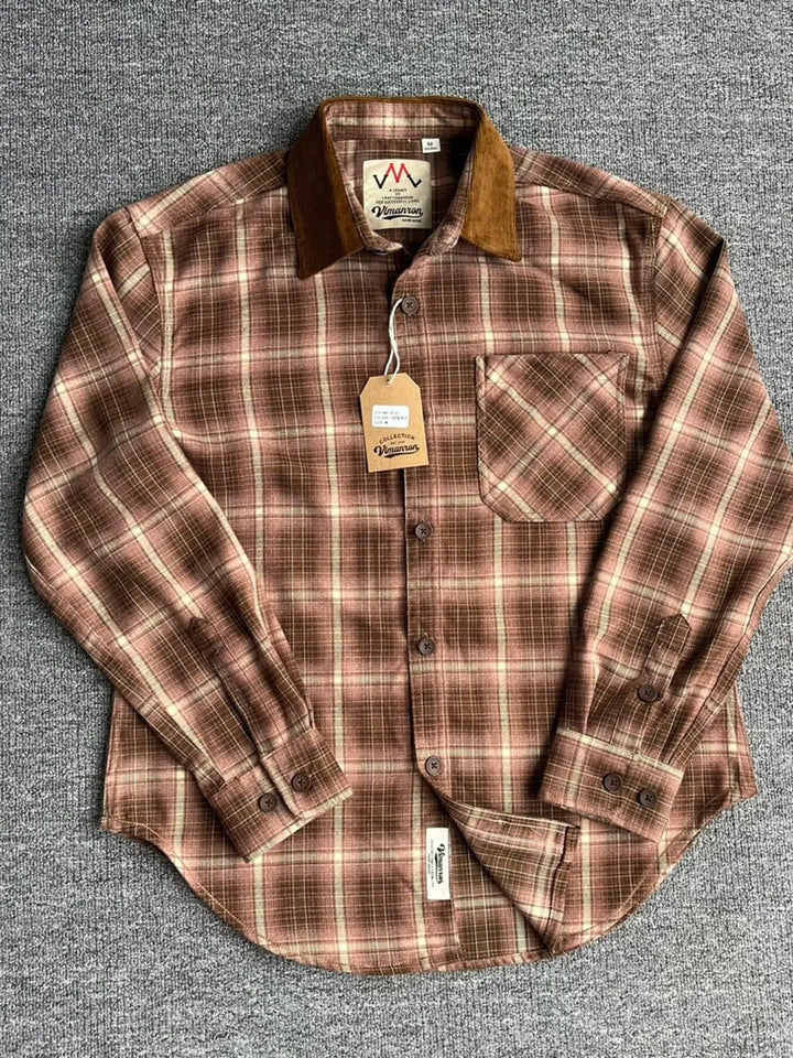 Men's Plus Size Oversized Plaid Button Up Shirt