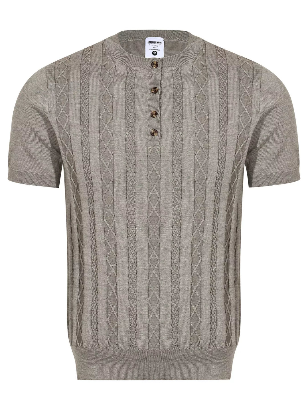 Men's Cable Knit Short Sleeve Knit Top