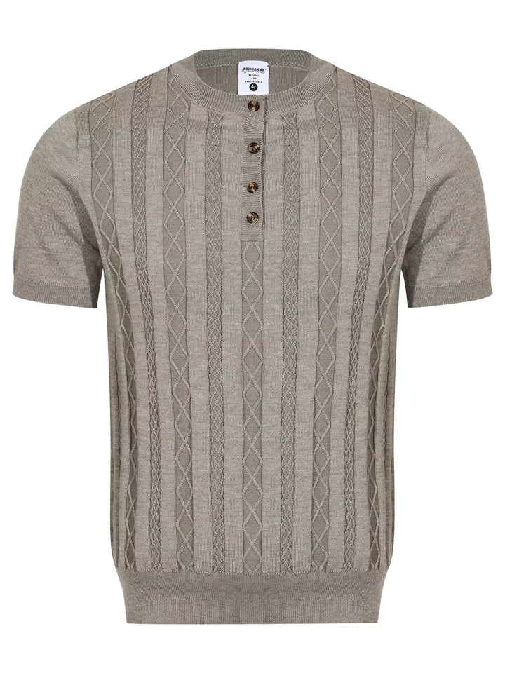 Men's Cable Knit Short Sleeve Knit Top