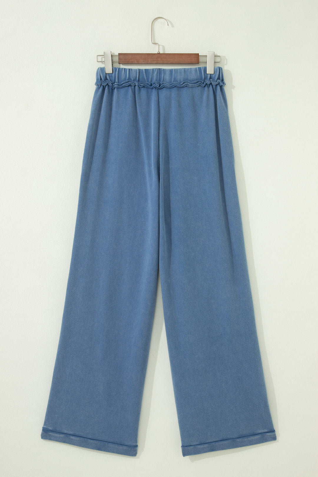 Ashleigh Blue Mineral Wash Drawstring Retro High Waist Wide Leg Western Pants