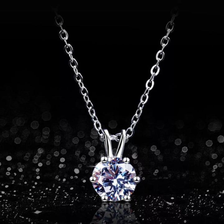 2 Carat Moissanite 925 Sterling Silver Pendant Necklace