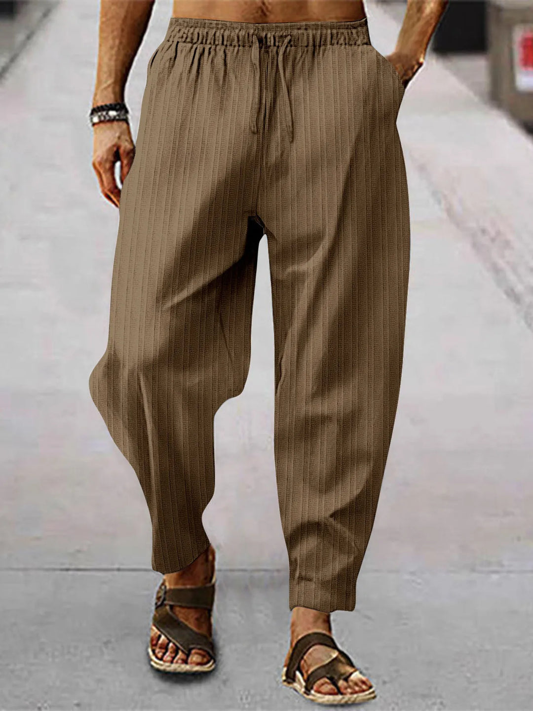 Men's Full Size Relaxed Fit Drawstring Pants Plus Size