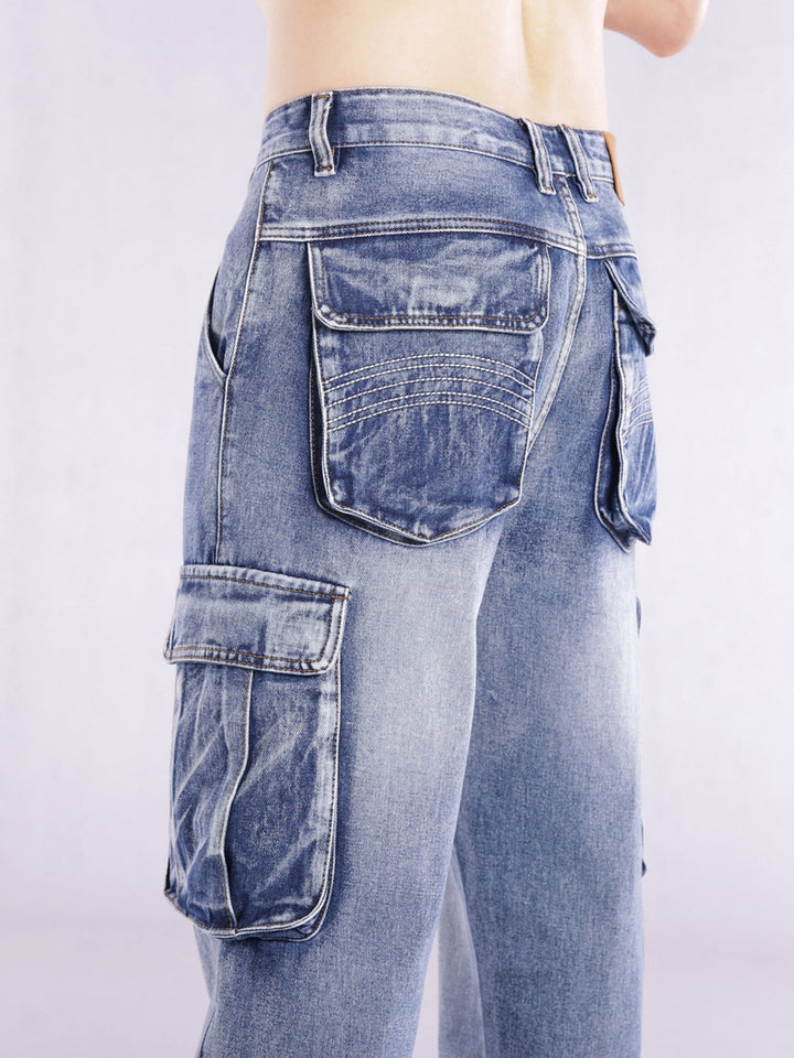 Men's Loose Fit Cargo Jeans