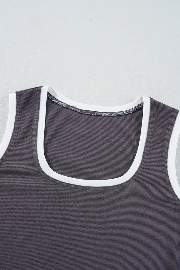 Square Neck Wide Strap Tank