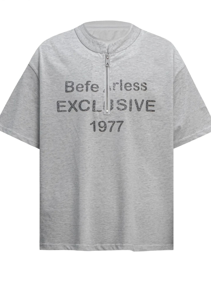 Men's Quarter Zip Short Sleeve T-Shirt